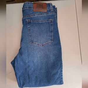Frye High Rise Straight Leg Denim Jeans